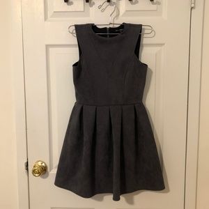Miss Behave Grey Suede Dress